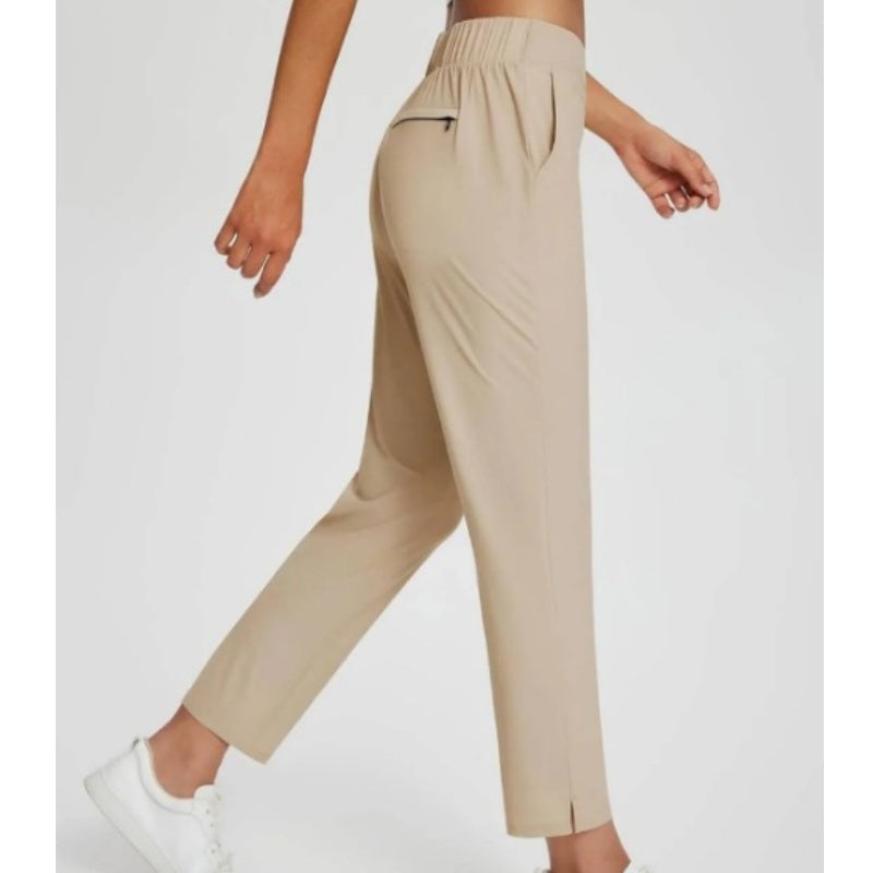 ⏳LIMITED OFFER 62% OFF🌞Women’s Fitted High-Waisted Zip-Pocket Trousers - 👖Lightweight, Breathable, Soft 26"/27" Ankle Pants with Zipper Pockets