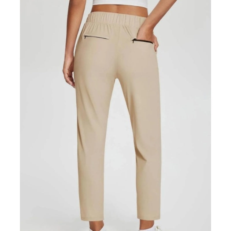 ⏳LIMITED OFFER 62% OFF🌞Women’s Fitted High-Waisted Zip-Pocket Trousers - 👖Lightweight, Breathable, Soft 26"/27" Ankle Pants with Zipper Pockets