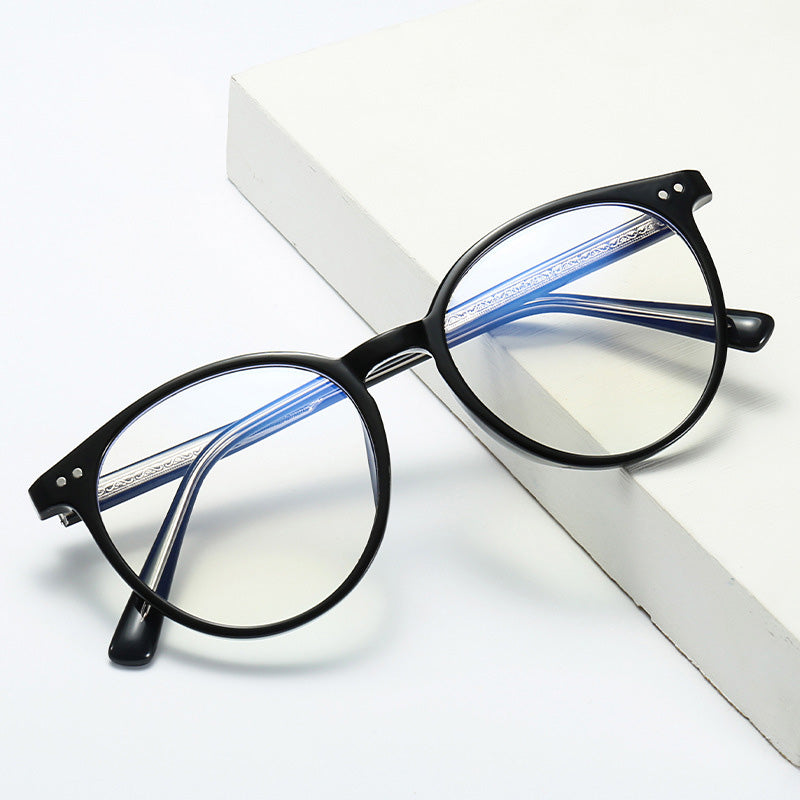 Gafas enmarcadas retro translúcidas con lentes de filtrado de luz azul