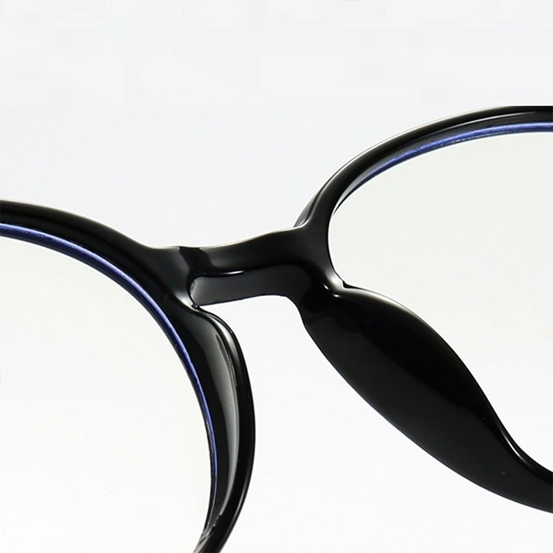 Gafas enmarcadas retro translúcidas con lentes de filtrado de luz azul