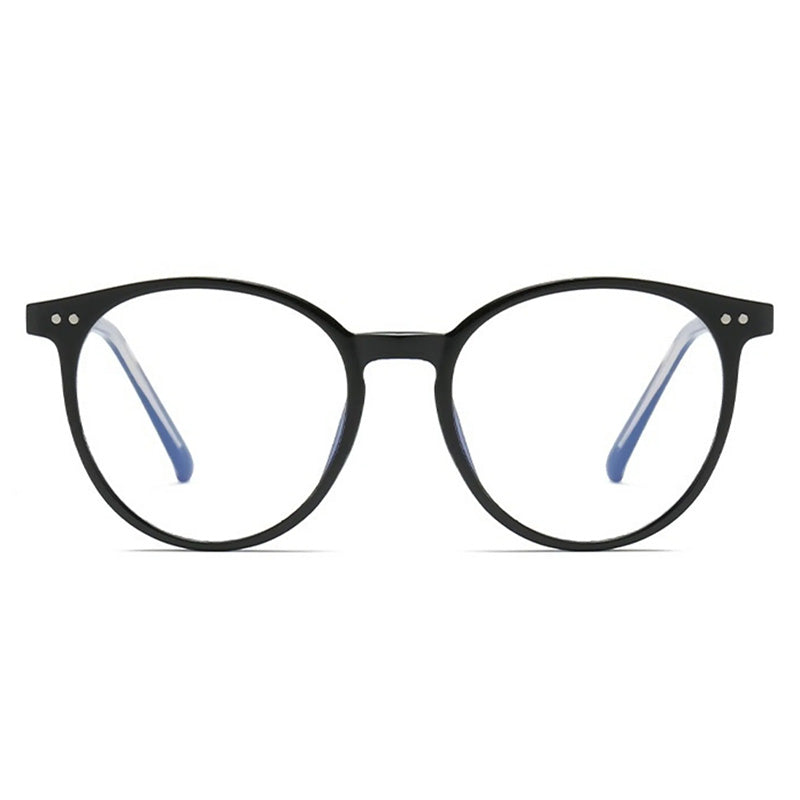 Gafas enmarcadas retro translúcidas con lentes de filtrado de luz azul