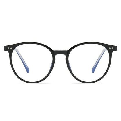 Gafas enmarcadas retro translúcidas con lentes de filtrado de luz azul