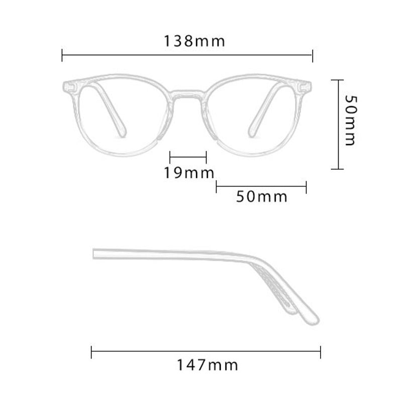 Gafas enmarcadas retro translúcidas con lentes de filtrado de luz azul