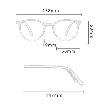 Gafas enmarcadas retro translúcidas con lentes de filtrado de luz azul