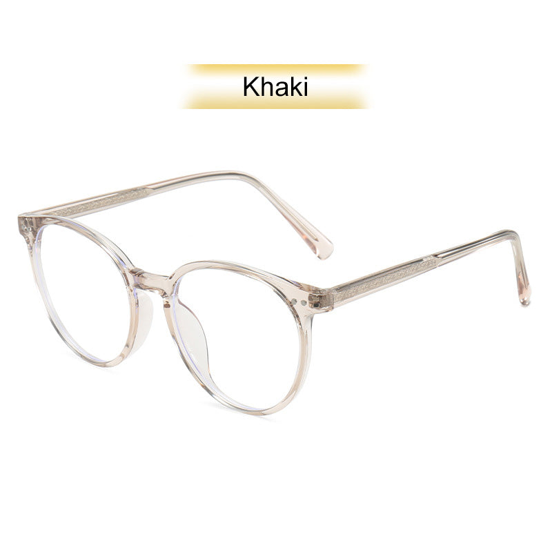 Gafas enmarcadas retro translúcidas con lentes de filtrado de luz azul
