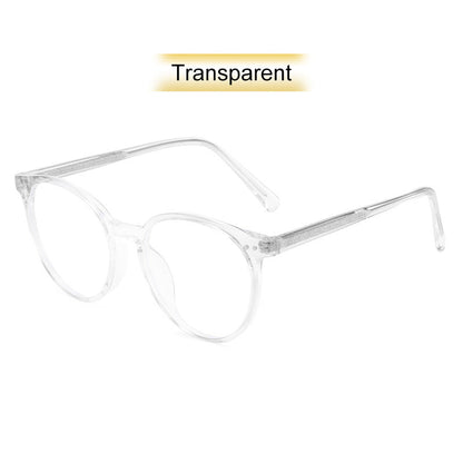 Gafas enmarcadas retro translúcidas con lentes de filtrado de luz azul