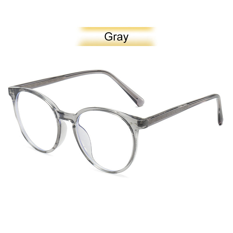Gafas enmarcadas retro translúcidas con lentes de filtrado de luz azul