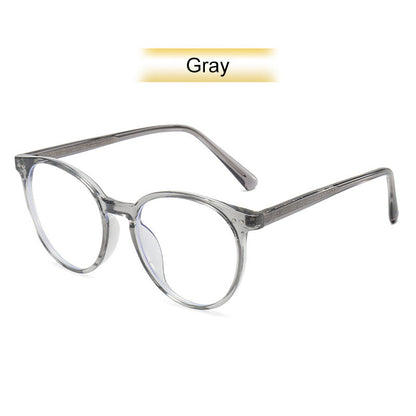 Gafas enmarcadas retro translúcidas con lentes de filtrado de luz azul