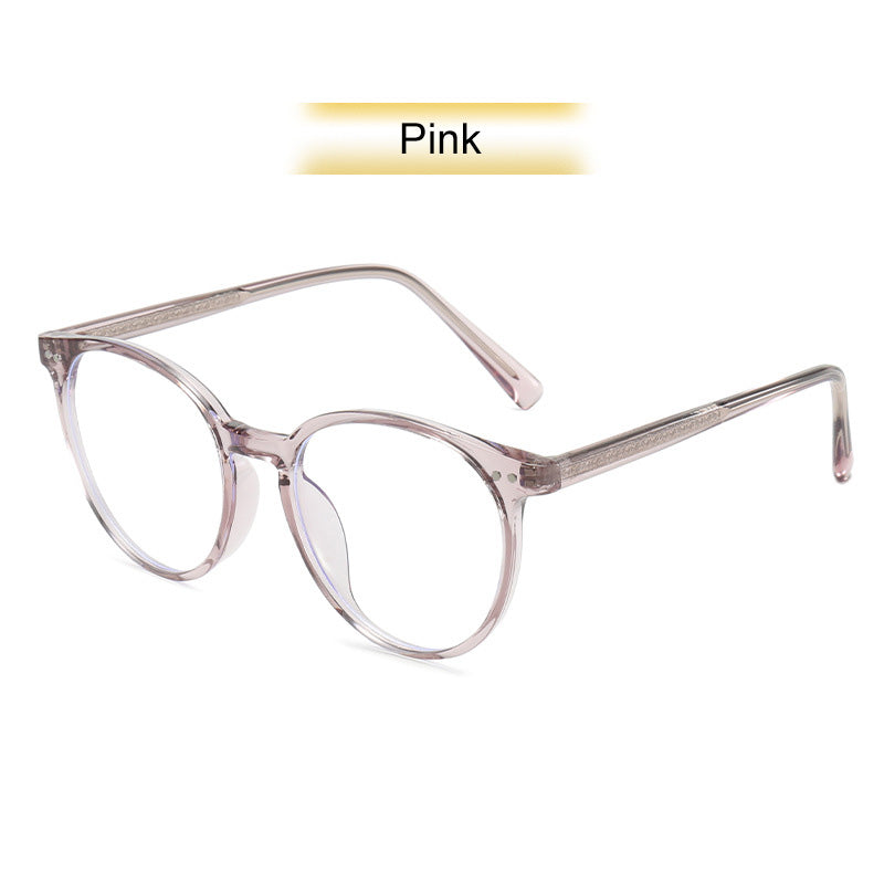 Gafas enmarcadas retro translúcidas con lentes de filtrado de luz azul
