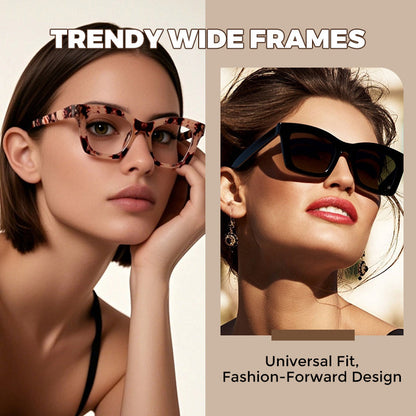Gafas de marco ancho de moda ligera anti-azul
