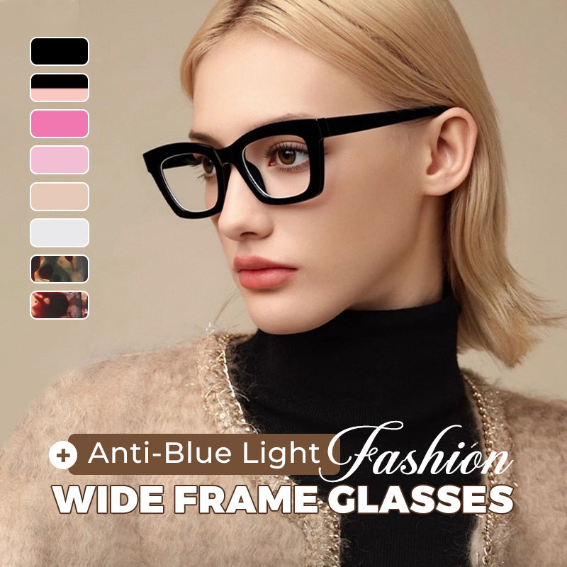 Gafas de marco ancho de moda ligera anti-azul