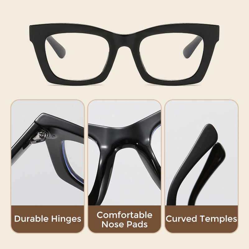 Gafas de marco ancho de moda ligera anti-azul