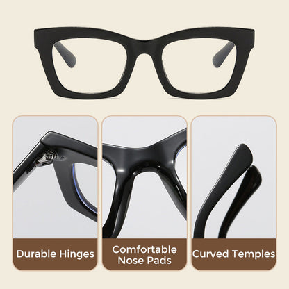 Gafas de marco ancho de moda ligera anti-azul