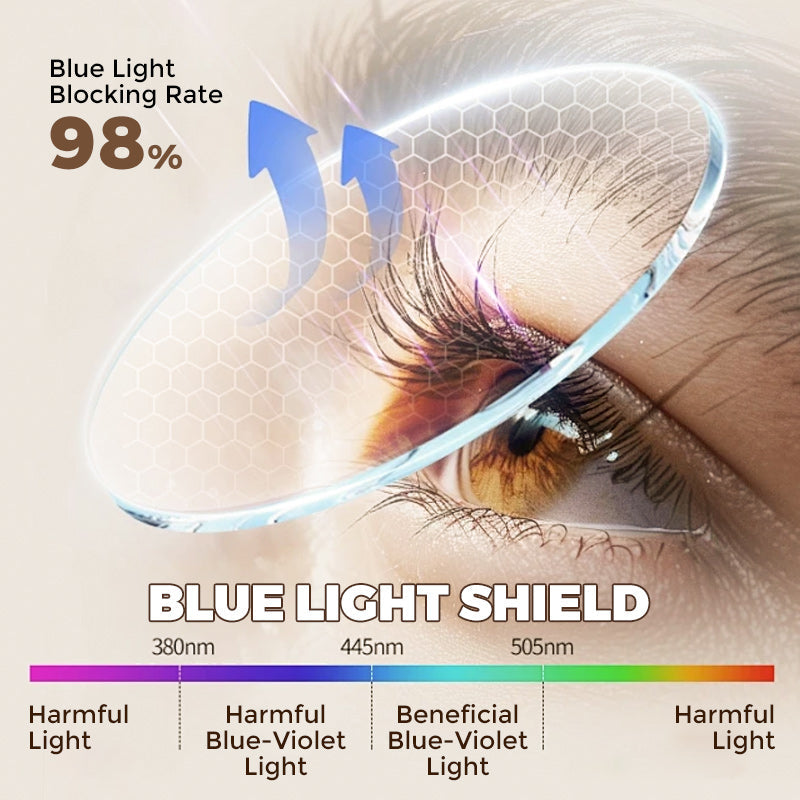 Gafas de marco ancho de moda ligera anti-azul