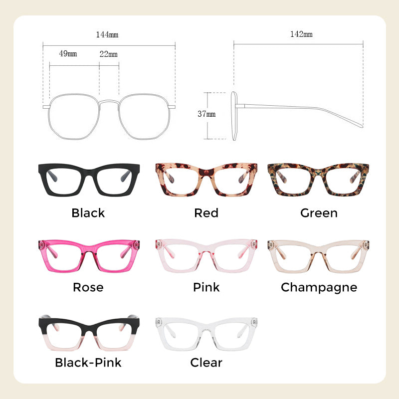 Gafas de marco ancho de moda ligera anti-azul