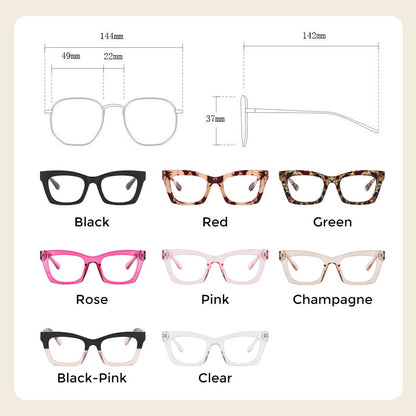 Gafas de marco ancho de moda ligera anti-azul
