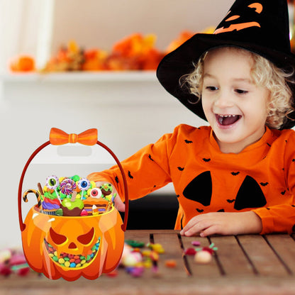 🎃Halloween Transparent Pumpkin Favor Bags✨Perfect for Party, Trick-or-Treat, Classroom Gifts