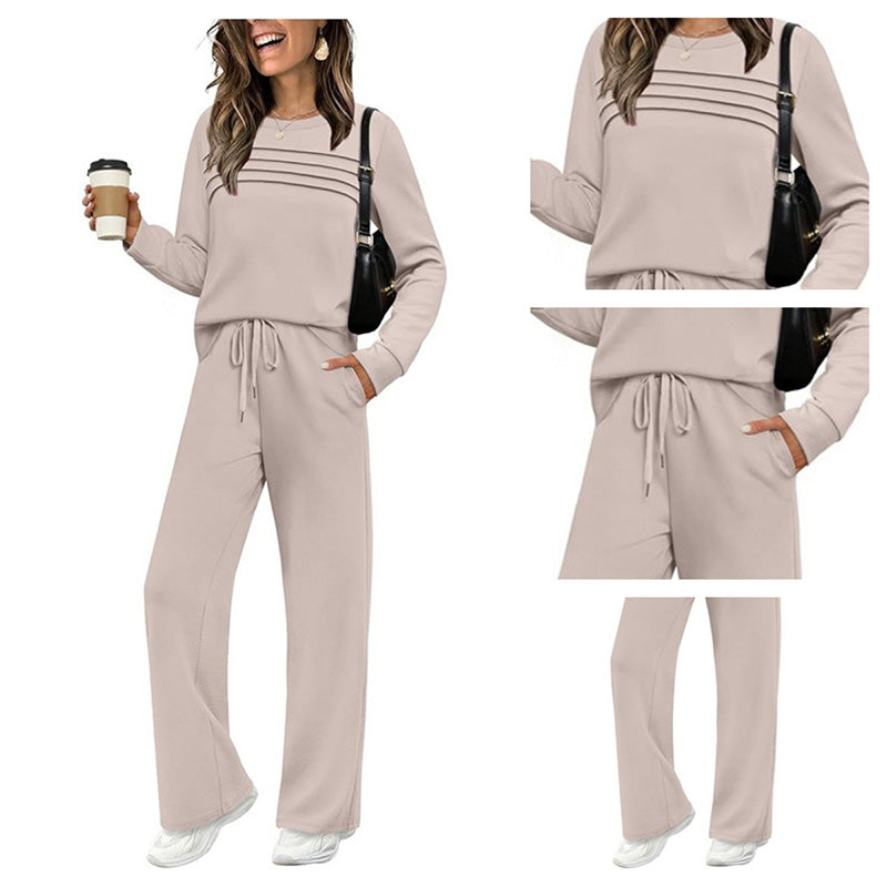 🔥LAST DAY SALE 70% OFF👍✨Women's 2026 Casual Crew Neck Top & Drawstring Pants Set