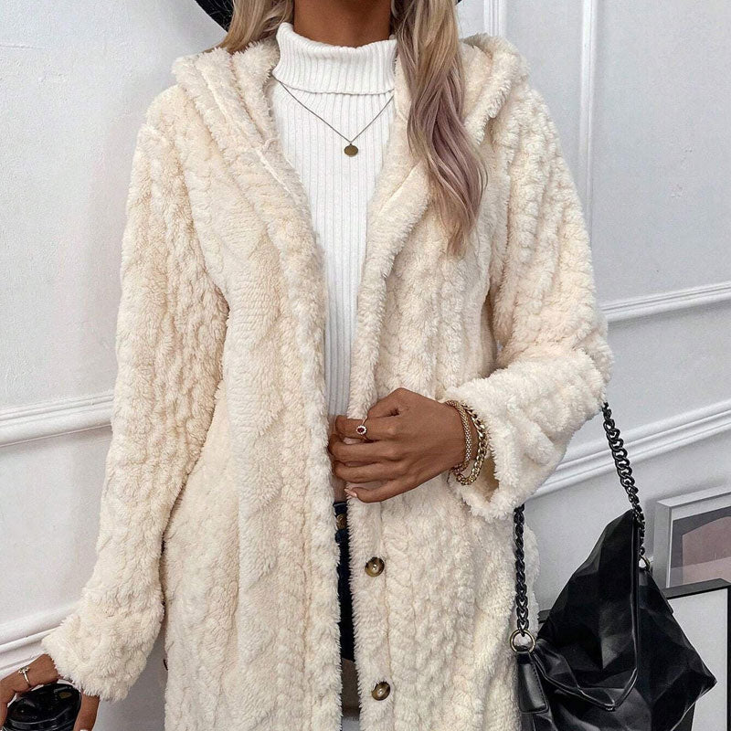 💖Black Friday Mega Deal – 50% off!💖❄️ Quilted Winter Style 🧶 Women's Diamond-Pattern Hooded Warm Jacket with Side-Hem Buttons