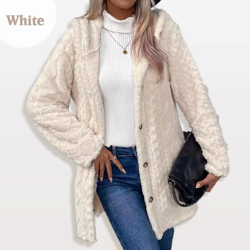 💖Black Friday Mega Deal – 50% off!💖❄️ Quilted Winter Style 🧶 Women's Diamond-Pattern Hooded Warm Jacket with Side-Hem Buttons