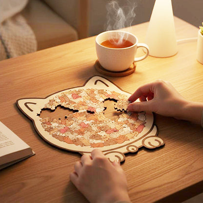 🎊Christmas sale - 50% Off🎊Adorable Cat-Shaped Wooden Jigsaw Puzzle