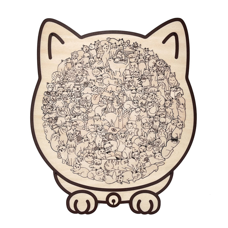 🎊Christmas sale - 50% Off🎊Adorable Cat-Shaped Wooden Jigsaw Puzzle