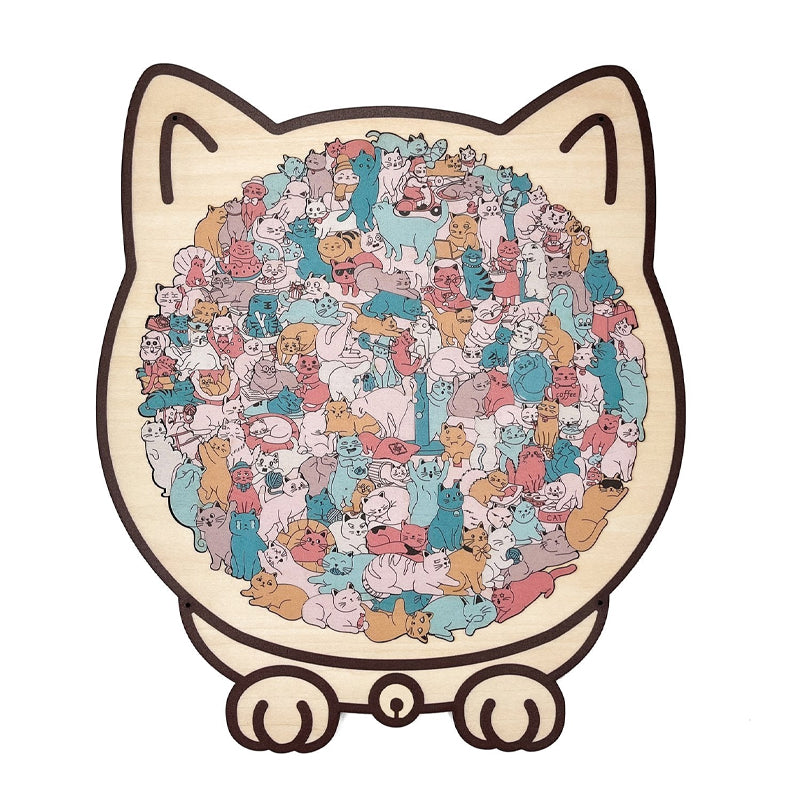 🎊Christmas sale - 50% Off🎊Adorable Cat-Shaped Wooden Jigsaw Puzzle