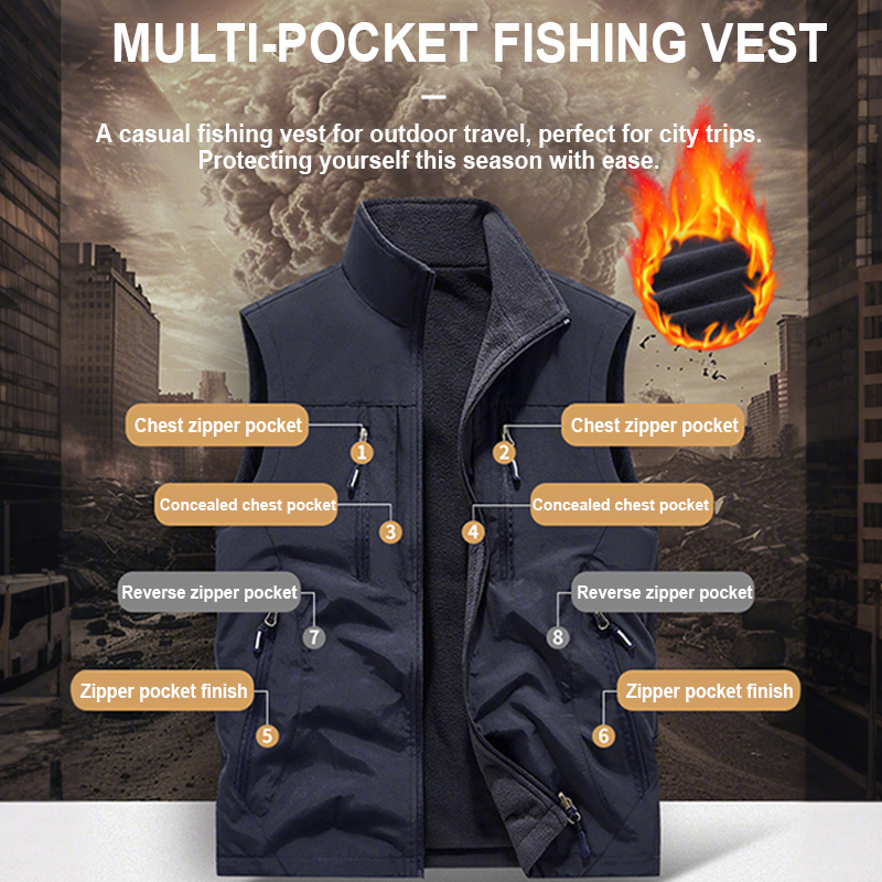 🔥🧥Men's Oversized Sleeveless Vest Jacket with Pockets
