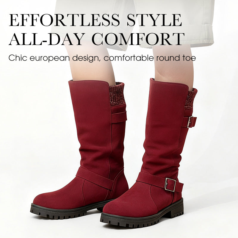👢 Pull On & Go | Women's Slouchy Faux Suede Mid-Calf Boots⚡ Free shipping
