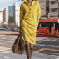 💖Black Friday Mega Deal – 50% off!💖Women's ribbed knit dress with shirt collar and button placket