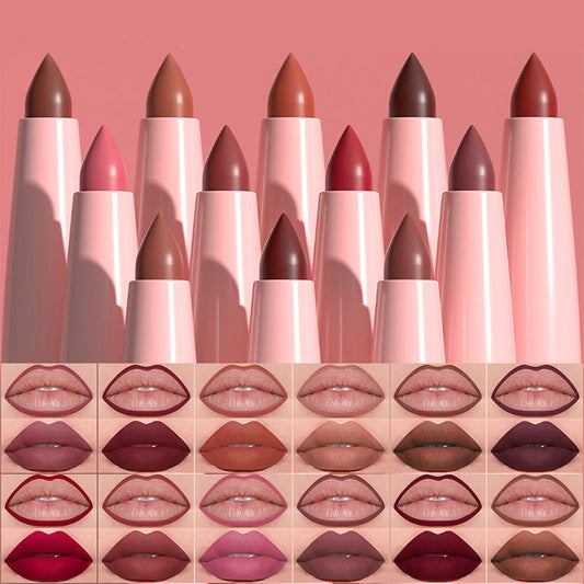 Hot Sale Deals- 12-Color Matte Lipstick & Lip Liner Set (Wood-Cased)