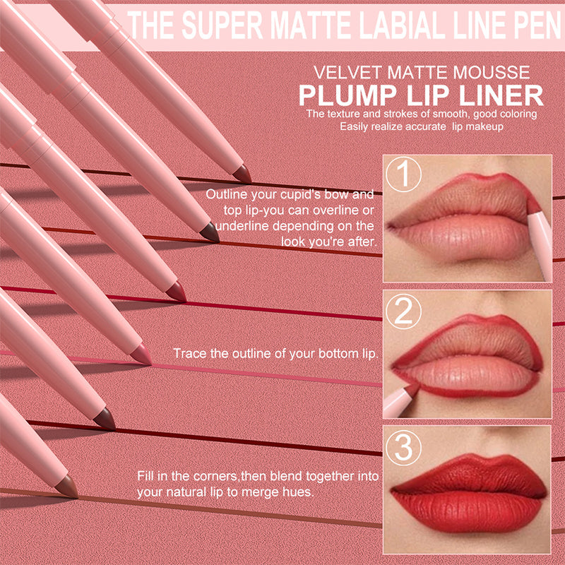 Hot Sale Deals- 12-Color Matte Lipstick & Lip Liner Set (Wood-Cased)