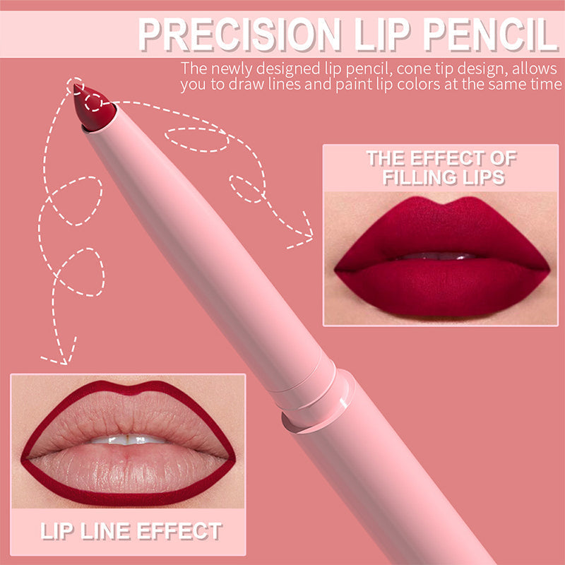Hot Sale Deals- 12-Color Matte Lipstick & Lip Liner Set (Wood-Cased)