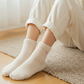 3Pairs Women's Plush Mink Socks with Bow Embroidery