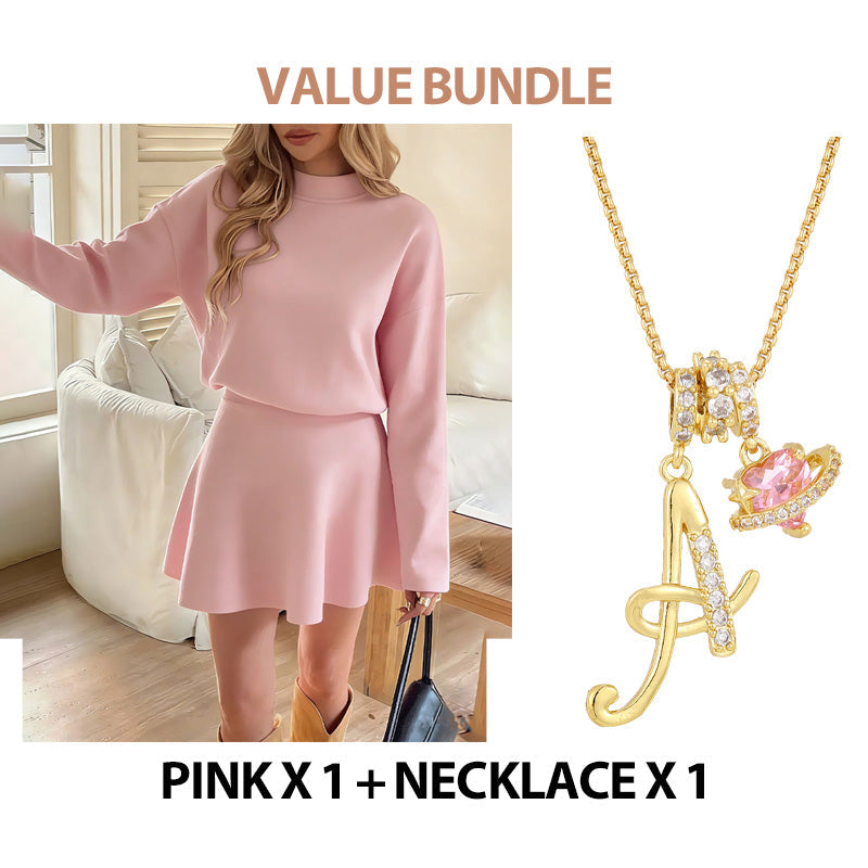 💖Black Friday Mega Deal – 50% off!💖 ✨Women's Mock Neck Knit A-Line Mini Dress