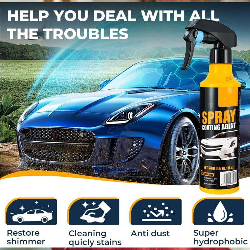⏳Time-Limited Special⏰Buy 3 Get 2 Free👏 3‑in‑1 SiO₂ Ceramic Quick Coat Spray – Waterless Wash, Streak‑Free Gloss & Rain‑Beading Shield