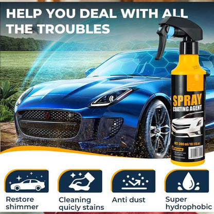 ⏳Time-Limited Special⏰Buy 3 Get 2 Free👏 3‑in‑1 SiO₂ Ceramic Quick Coat Spray – Waterless Wash, Streak‑Free Gloss & Rain‑Beading Shield