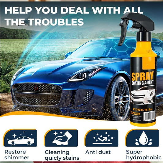 ⏳Time-Limited Special⏰Buy 3 Get 2 Free👏 3‑in‑1 SiO₂ Ceramic Quick Coat Spray – Waterless Wash, Streak‑Free Gloss & Rain‑Beading Shield