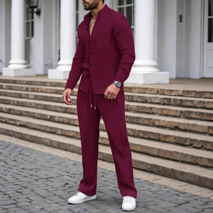 Men‘s Casual Waffle 2-Piece Set – Comfortable Fabric, Modern Fit & Versatile Style👖