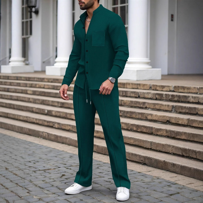 Men‘s Casual Waffle 2-Piece Set – Comfortable Fabric, Modern Fit & Versatile Style👖