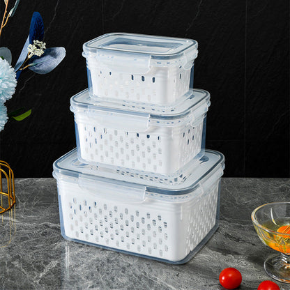 🍓 50% OFF NOW! ✨ 3-PC Fruit Container Set – Removable Colander, Leak-Proof & Stackable 🧊