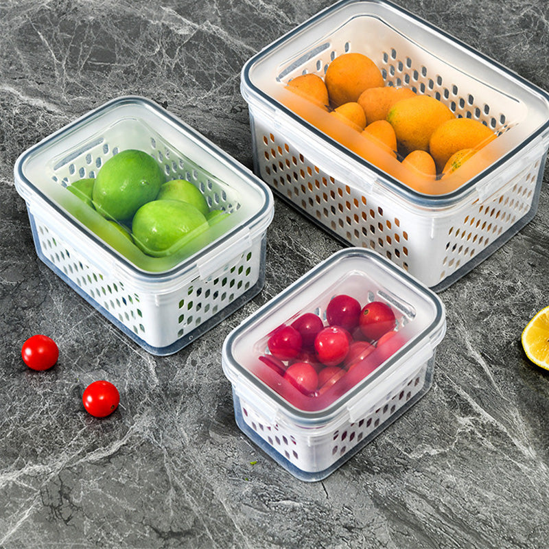 🍓 50% OFF NOW! ✨ 3-PC Fruit Container Set – Removable Colander, Leak-Proof & Stackable 🧊