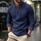 🧥Chemise homme décontractée à lacets – Élégante en un clin d'œil ! Col moderne sans cravate, coton doux et respirant. Un style décontracté parfait pour un café entre amis ou un barbecue du dimanche. ☕👴
