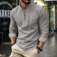 🧥Chemise homme décontractée à lacets – Élégante en un clin d'œil ! Col moderne sans cravate, coton doux et respirant. Un style décontracté parfait pour un café entre amis ou un barbecue du dimanche. ☕👴