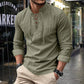 🧥Chemise homme décontractée à lacets – Élégante en un clin d'œil ! Col moderne sans cravate, coton doux et respirant. Un style décontracté parfait pour un café entre amis ou un barbecue du dimanche. ☕👴