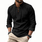 🧥Chemise homme décontractée à lacets – Élégante en un clin d'œil ! Col moderne sans cravate, coton doux et respirant. Un style décontracté parfait pour un café entre amis ou un barbecue du dimanche. ☕👴