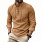 🧥Chemise homme décontractée à lacets – Élégante en un clin d'œil ! Col moderne sans cravate, coton doux et respirant. Un style décontracté parfait pour un café entre amis ou un barbecue du dimanche. ☕👴