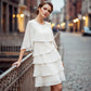 🎁Elegante abito da donna a strati con maniche a volant: uno stile disinvolto per ogni occasione.💃
