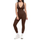 💞50 000+ SOLGT!🌸Høy elastisk jumpsuit med V-hals – Enkel trening hele dagen &  utover. Pustende, fleksibel &  Uanstrengt elegant. Din favoritt for bevegelse. 🧘‍♀️💫