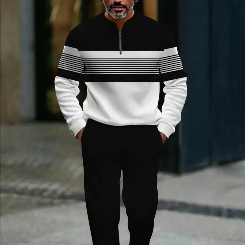 🔥🧵 Men's Graphic Print Pullover & Pants Set – Bold streetwear style. Ultimate comfort for lounging or errands👖